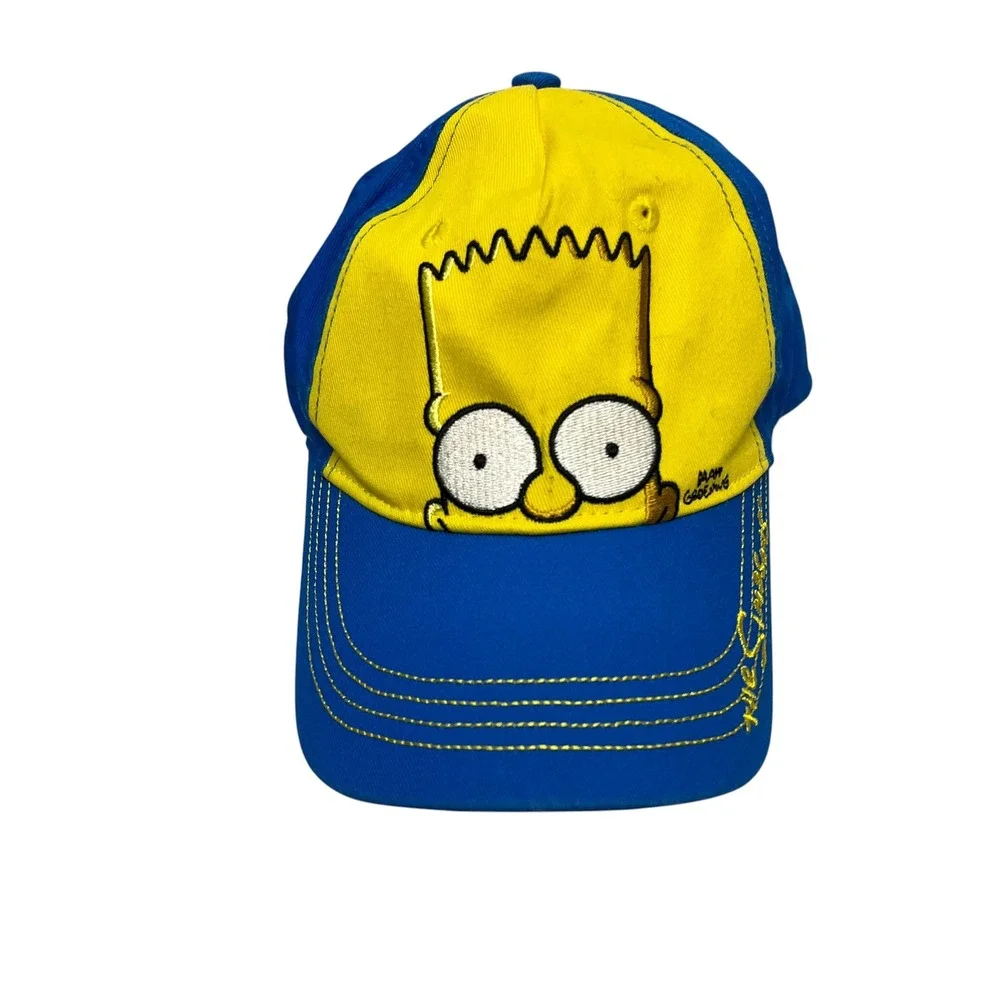 The Simpsons Bart Simpson Youth Baseball Hat Blue Yellow Universal Studios Cap